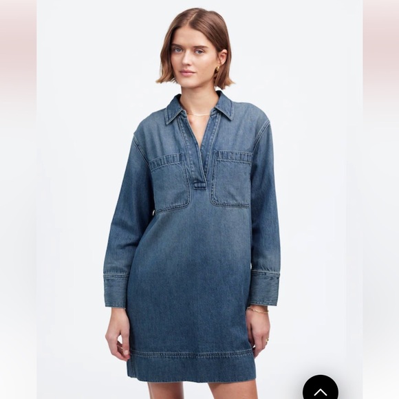 Madewell Popover Mini Dress: Airy Denim Edition - Picture 2 of 7